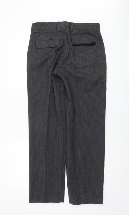 FCUK Formal Men's Grey Pinstripe Wool Trousers Size 30 Regular