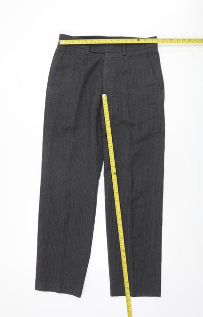 FCUK Formal Men's Grey Pinstripe Wool Trousers Size 30 Regular