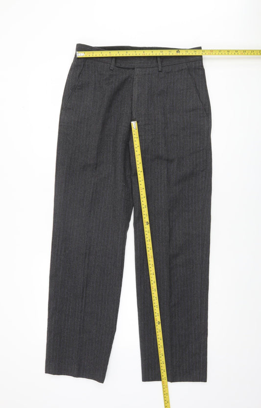 FCUK Formal Men's Grey Pinstripe Wool Trousers Size 30 Regular