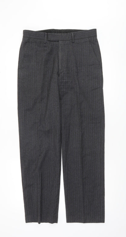 FCUK Formal Men's Grey Pinstripe Wool Trousers Size 30 Regular