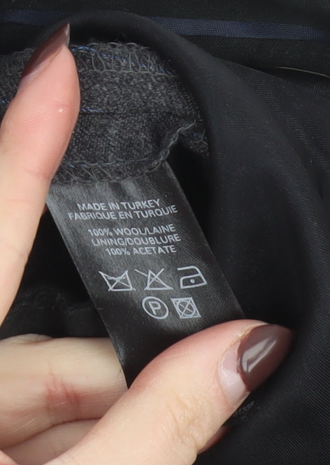 FCUK Formal Men's Grey Pinstripe Wool Trousers Size 30 Regular