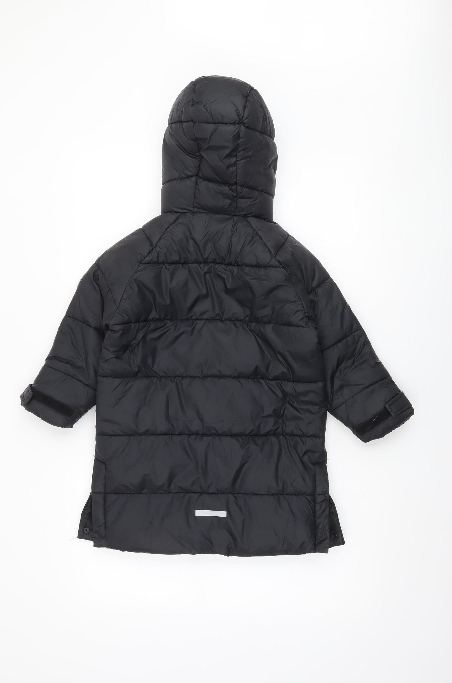 ZARA Girls Black Long Hooded Puffer Coat 6 Years Winter Quilted Jacket