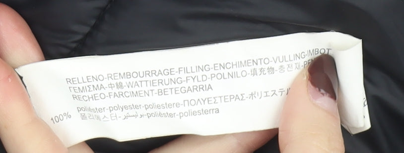 ZARA Girls Black Long Hooded Puffer Coat 6 Years Winter Quilted Jacket