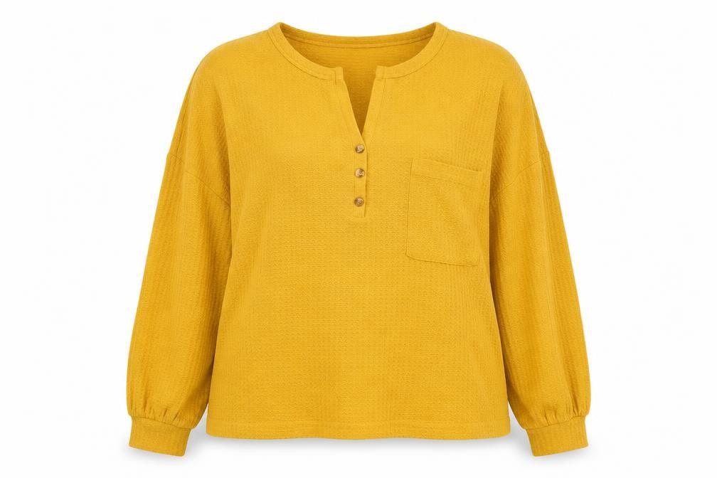 Womens UK Size 14 Apricot Yellow Basic Blouse