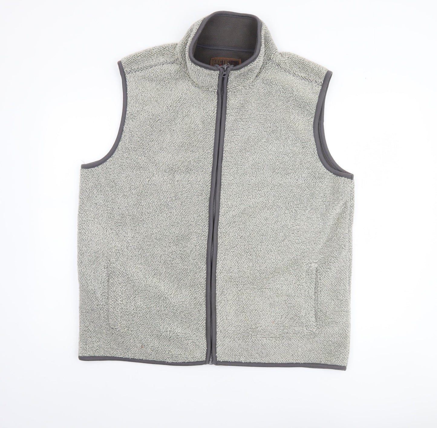 Arctic Storm Mens Grey Fleece Waistcoat L Full Zip Pockets
