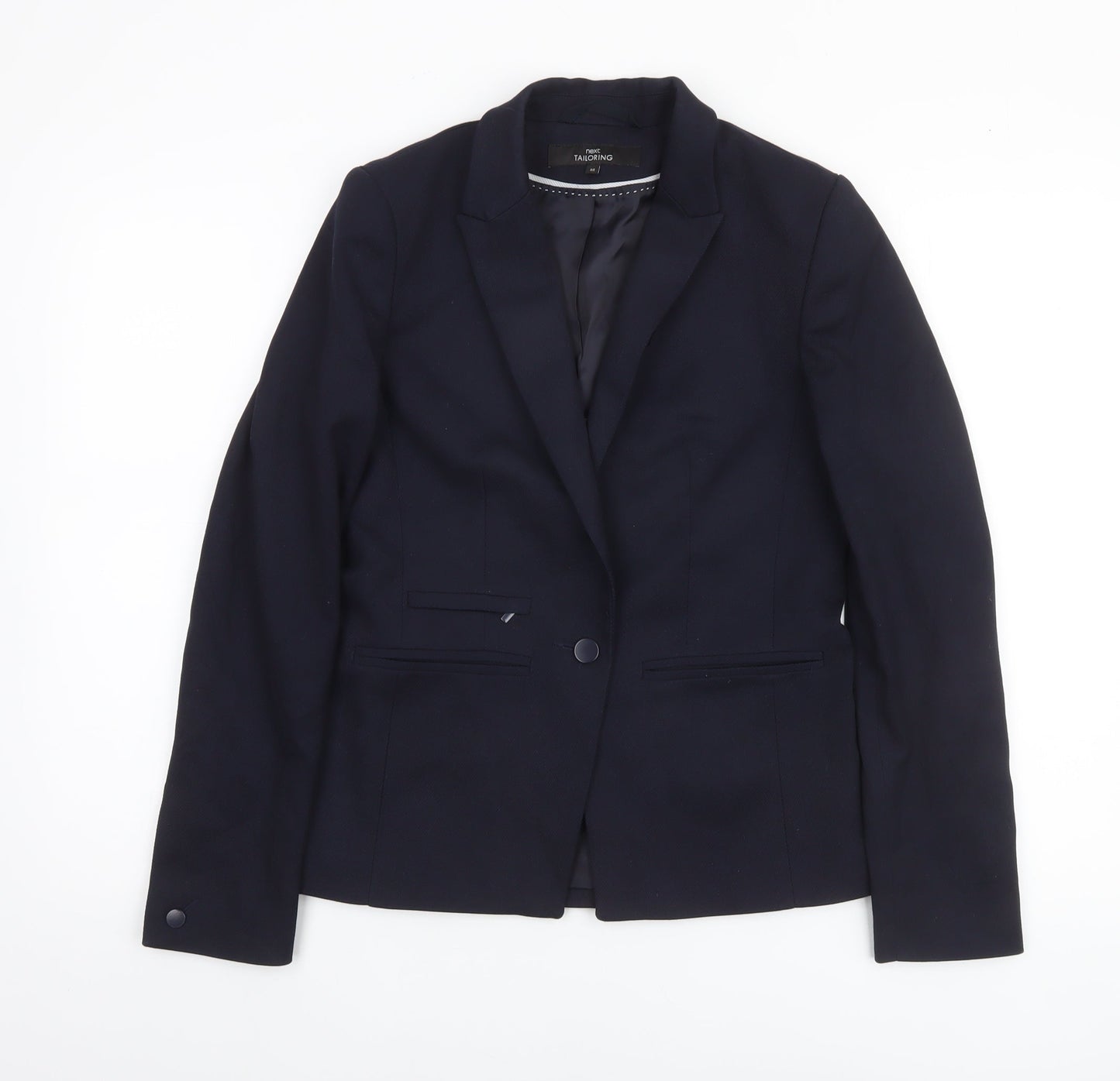 Next Women Blue Size 8 Tailoring One Button Blazer Jacket