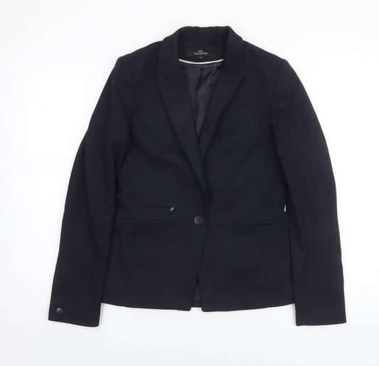 Next Women Blue Size 8 Tailoring One Button Blazer Jacket