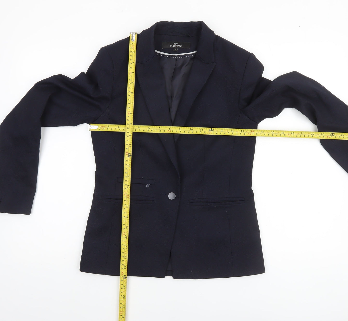 Next Women Blue Size 8 Tailoring One Button Blazer Jacket