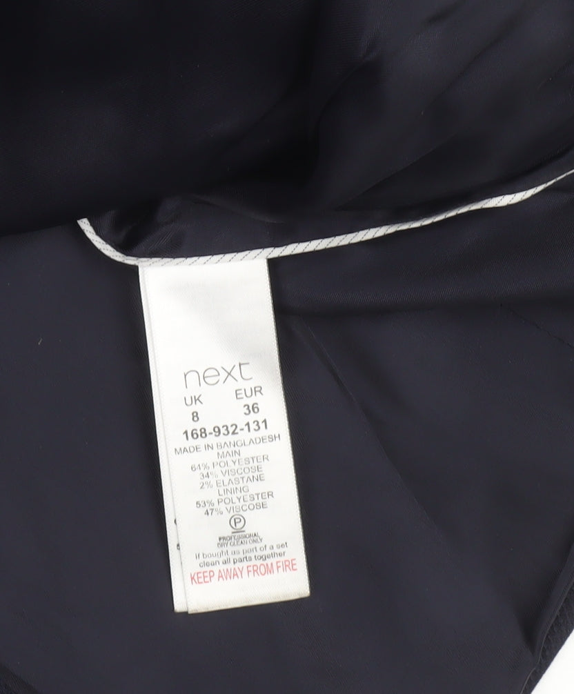 Next Women Blue Size 8 Tailoring One Button Blazer Jacket