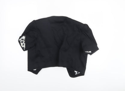 Marks and Spencer Women Black Short Sleeve Cropped Suit Jacket UK 14