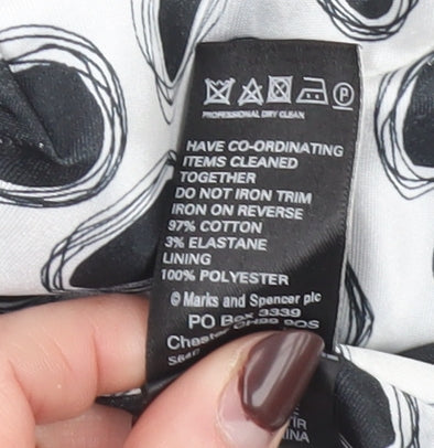 Marks and Spencer Women Black Short Sleeve Cropped Suit Jacket UK 14