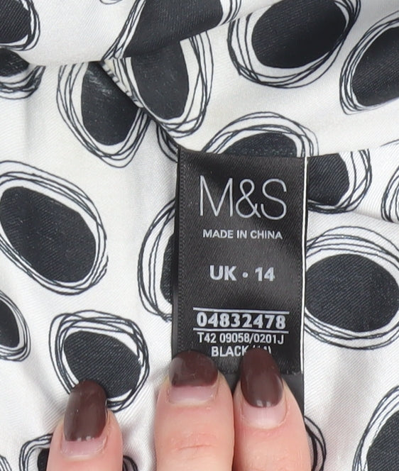 Marks and Spencer Women Black Short Sleeve Cropped Suit Jacket UK 14