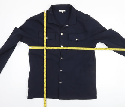 Arne Women's Blue Regular Fit Collared Button Jacket M