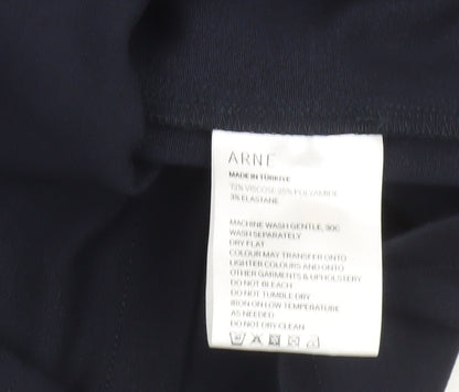 Arne Women's Blue Regular Fit Collared Button Jacket M