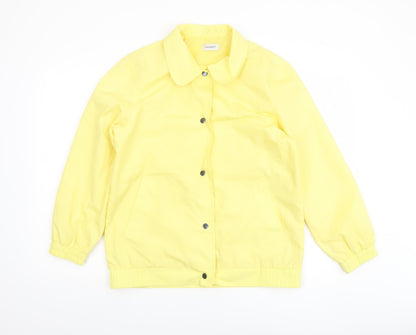 Damart Women's Yellow Basic Jacket Size 10 Casual Mid-Length