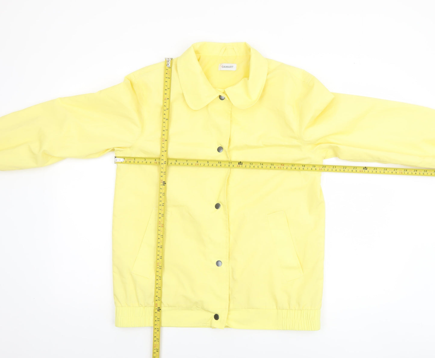 Damart Women's Yellow Basic Jacket Size 10 Casual Mid-Length