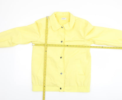 Damart Women's Yellow Basic Jacket Size 10 Casual Mid-Length