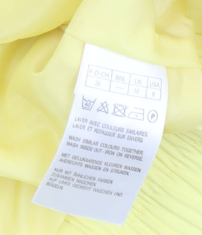 Damart Women's Yellow Basic Jacket Size 10 Casual Mid-Length