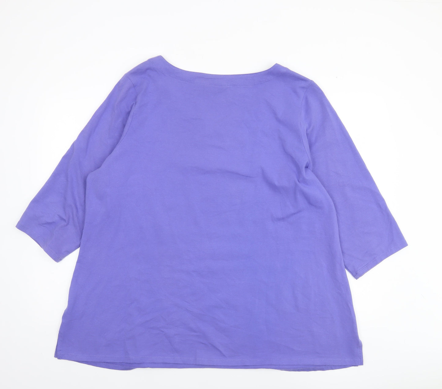 Liz Claiborne Women’s Purple 3XL V-Neck 3/4 Sleeve Jersey Cotton Blend Top