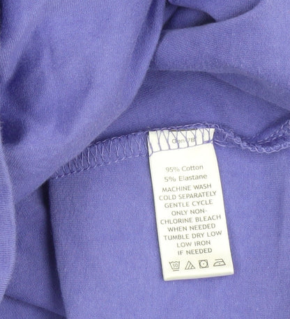 Liz Claiborne Women’s Purple 3XL V-Neck 3/4 Sleeve Jersey Cotton Blend Top