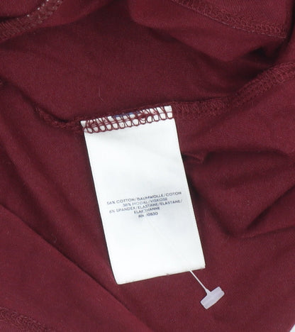 Lands' End Women's Red Long Sleeve Tunic Blouse UK M