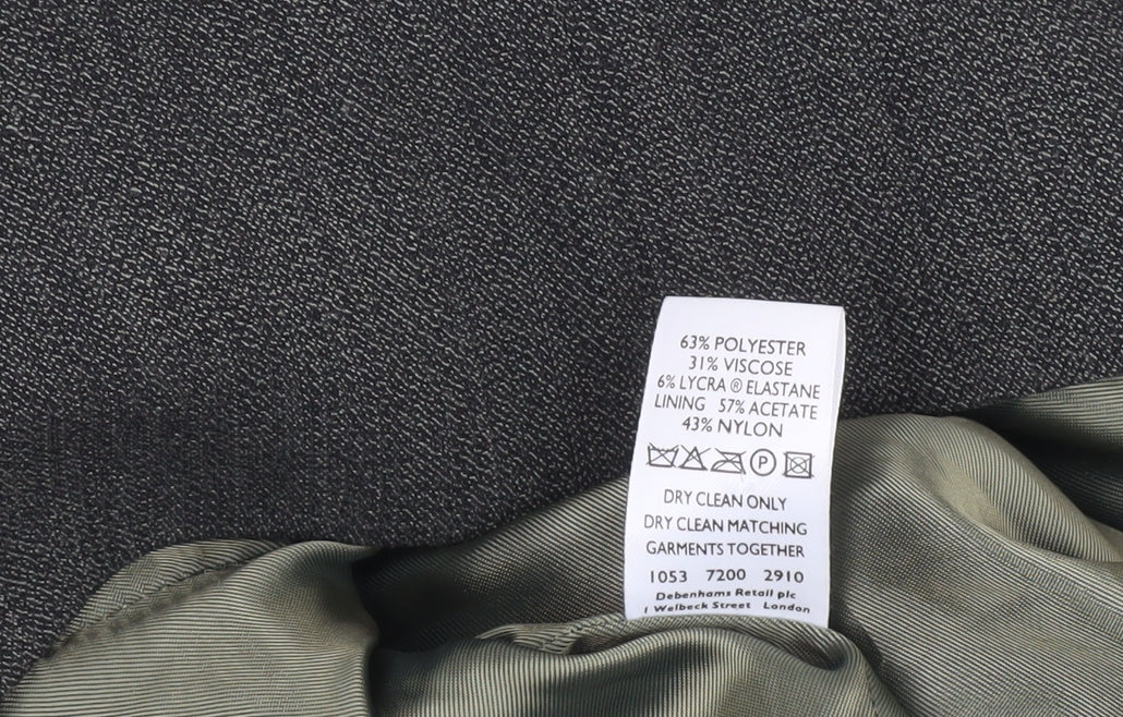 Debenhams Women Grey Size 10 Single-Breasted Suit Jacket