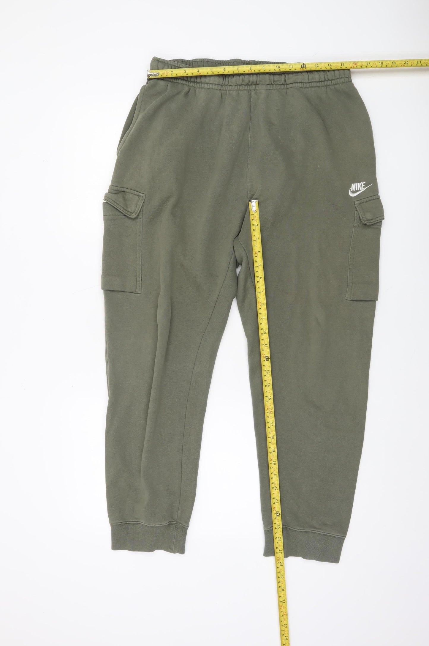 Nike Men's Green Cargo Jogger Trousers XL Regular Fit Fleece