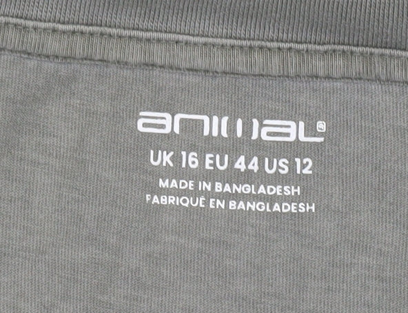 Animal Women’s Green Basic Cotton T-Shirt Size 16