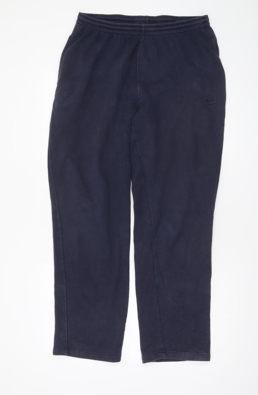Cotton Traders Men’s Blue Fleece Sweatpants L Elastic Waist Regular
