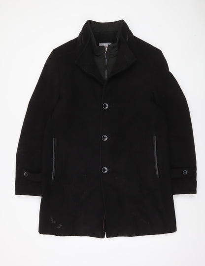 Mens UK Size 50 WEIS Black Overcoat