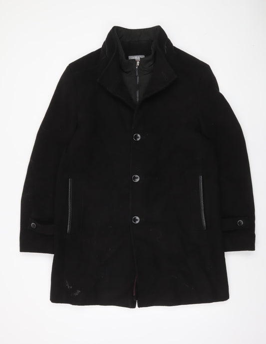 Mens UK Size 50 WEIS Black Overcoat