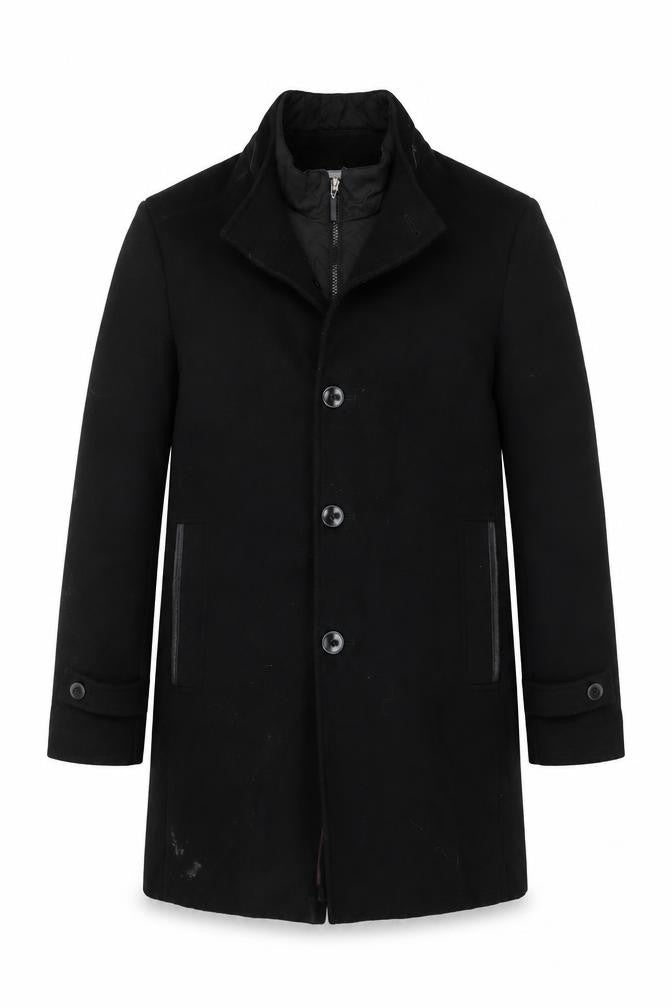 Mens UK Size 50 WEIS Black Overcoat