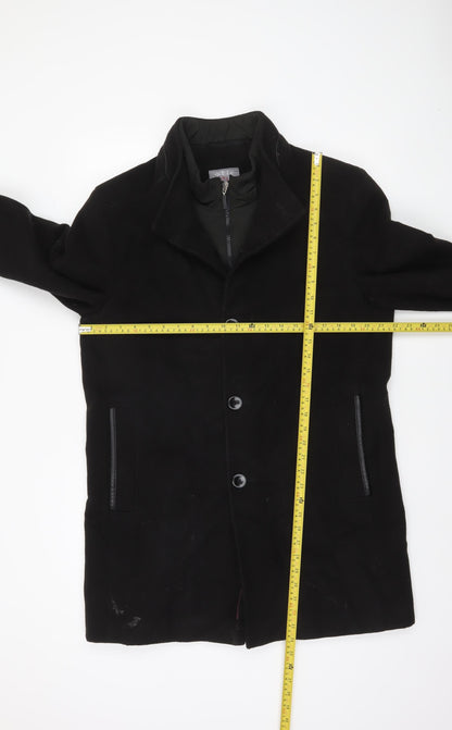 Mens UK Size 50 WEIS Black Overcoat