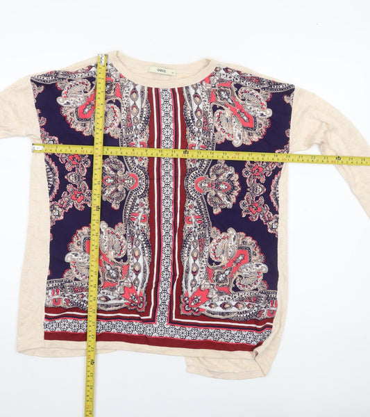 Oasis Womens Multicoloured Paisley Viscose Knit Jumper XS