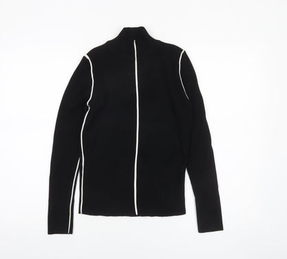 Womens UK Size 14 Zara Black Full Zip Jumper