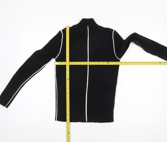 Womens UK Size 14 Zara Black Full Zip Jumper