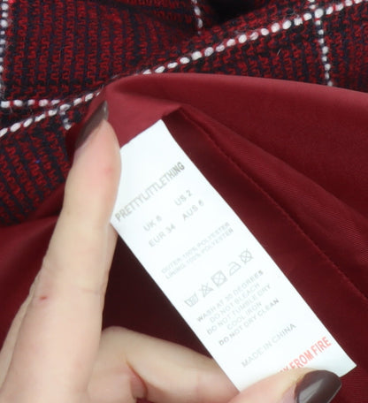 Womens UK Size 6 PRETTYLITTLETHING Red Basic Jacket
