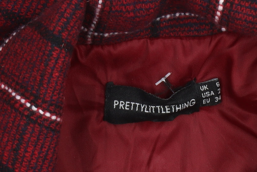 Womens UK Size 6 PRETTYLITTLETHING Red Basic Jacket
