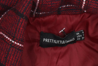 Womens UK Size 6 PRETTYLITTLETHING Red Basic Jacket