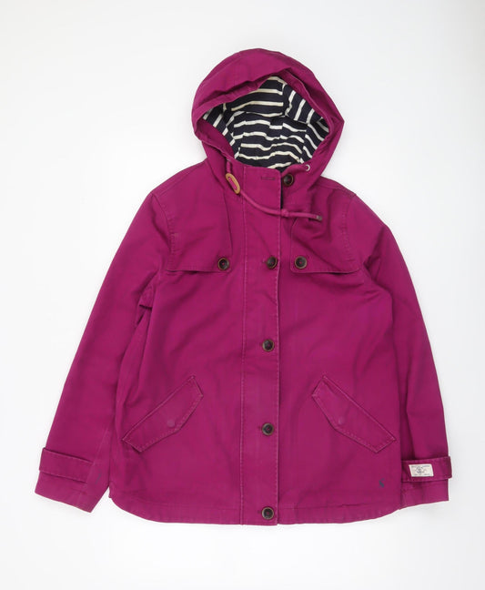 Joules Women’s Purple Waterproof Hooded Rain Jacket UK 12