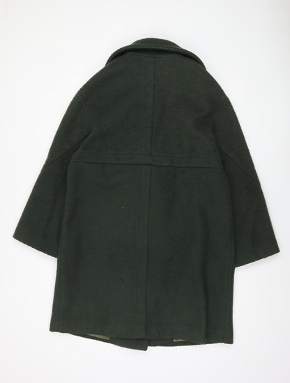 ASOS DESIGN Men's Green Polyester Mid-Length Overcoat Size S