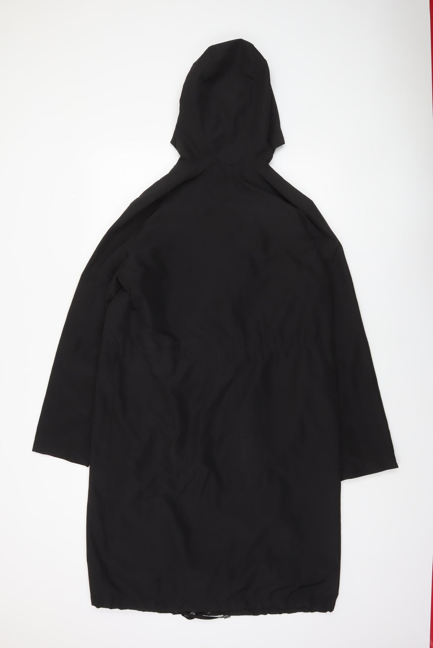 New Look Womens Black Long Hooded Rain Coat Size 14