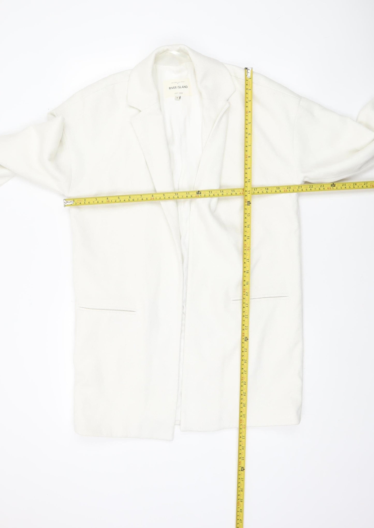 Womens UK Size 8 River Island White Overcoat