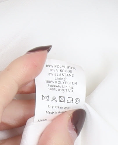 Womens UK Size 8 River Island White Overcoat