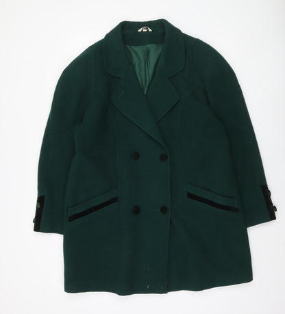Klass Collection Women's Green Wool Blend Pea Coat Size 16