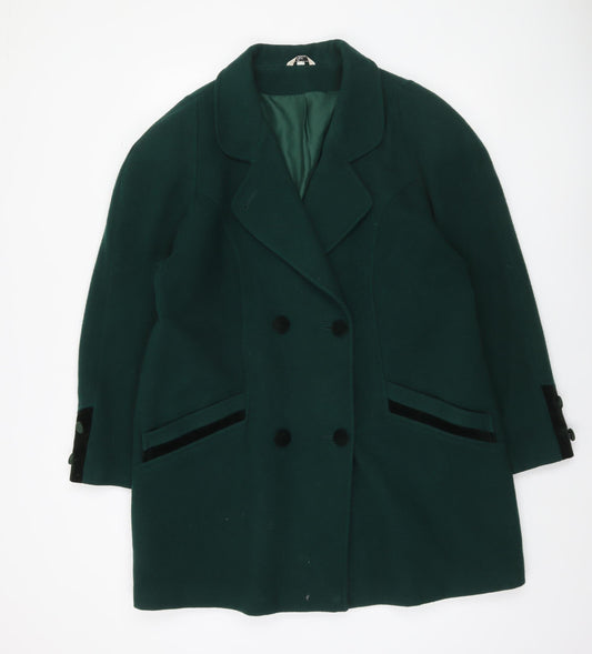 Klass Collection Women's Green Wool Blend Pea Coat Size 16