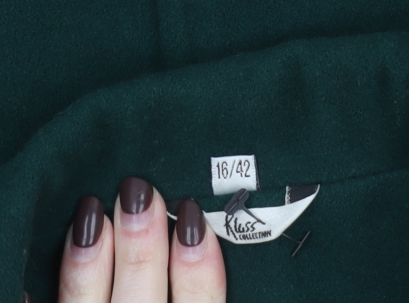 Klass Collection Women's Green Wool Blend Pea Coat Size 16