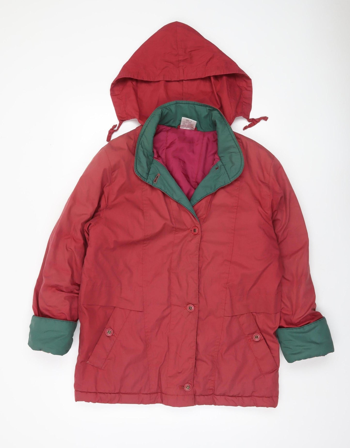 Womens UK Size 10 Casual Woman Red Puffer Jacket