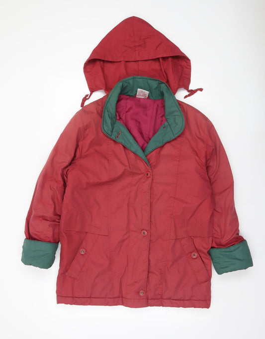 Womens UK Size 10 Casual Woman Red Puffer Jacket
