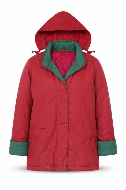 Womens UK Size 10 Casual Woman Red Puffer Jacket